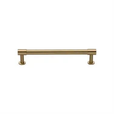 Click Here To Enlarge This Photo Of V4435 128-SB Heritage Brass Cabinet Pull Phoenix Design with 16mm Rose 128mm ctc Satin Brass finish