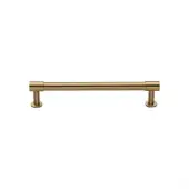 V4435 128-SB Heritage Brass Cabinet Pull Phoenix Design with 16mm Rose 128mm ctc Satin Brass finish