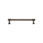 V4435 96-AT Heritage Brass Cabinet Pull Phoenix Design with 16mm Rose 96mm ctc Antique Brass finish