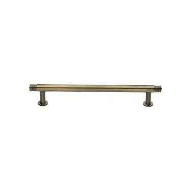 Click Here To Enlarge This Photo Of V4447 128-AT Heritage Brass Cabinet Pull Contour Design with 16mm Rose 128mm ctc Antique Brass finish