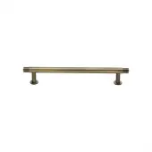V4447 128-AT Heritage Brass Cabinet Pull Contour Design with 16mm Rose 128mm ctc Antique Brass finish