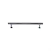 V4447 128-PC Heritage Brass Cabinet Pull Contour Design with 16mm Rose 128mm ctc Polished Chrome finish