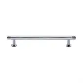 V4447 160-PC Heritage Brass Cabinet Pull Contour Design with 16mm Rose 160mm ctc Polished Chrome finish