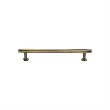 Click Here To Enlarge This Photo Of V4447 96-AT Heritage Brass Cabinet Pull Contour Design with 16mm Rose 96mm ctc Antique Brass finish