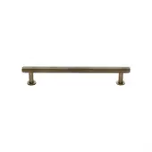 V4459 128-AT Heritage Brass Cabinet Pull Knurled Design with 16mm Rose 128mm ctc Antique Brass finish