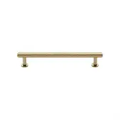 V4459 128-PB Heritage Brass Cabinet Pull Knurled Design with 16mm Rose 128mm ctc Polished Brass finish