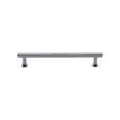 V4459 128-PC Heritage Brass Cabinet Pull Knurled Design with 16mm Rose 128mm ctc Polished Chrome finish