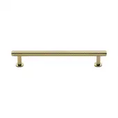 V4459 160-PB Heritage Brass Cabinet Pull Knurled Design with 16mm Rose 160mm ctc Polished Brass finish