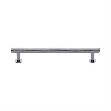 Click Here To Enlarge This Photo Of V4459 160-PC Heritage Brass Cabinet Pull Knurled Design with 16mm Rose 160mm ctc Polished Chrome finish