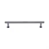 V4459 160-PC Heritage Brass Cabinet Pull Knurled Design with 16mm Rose 160mm ctc Polished Chrome finish