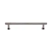 V4459 160-PNF Heritage Brass Cabinet Pull Knurled Design with 16mm Rose 160mm ctc Polished Nickel finish