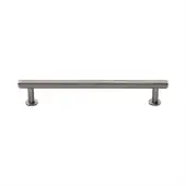V4459 160-SN Heritage Brass Cabinet Pull Knurled Design with 16mm Rose 160mm ctc Satin Nickel finish