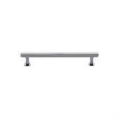 V4459 96-PC Heritage Brass Cabinet Pull Knurled Design with 16mm Rose 96mm ctc Polished Chrome finish