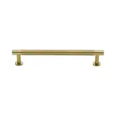 V4462 160-PB Heritage Brass Cabinet Pull Partial Knurled Design with 16mm Rose 160mm ctc Polished Brass finish