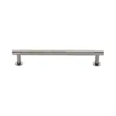 V4462 160-PNF Heritage Brass Cabinet Pull Partial Knurled Design with 16mm Rose 160mm ctc Polished Nickel finish