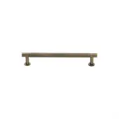V4462 96-AT Heritage Brass Cabinet Pull Partial Knurled Design with 16mm Rose 96mm ctc Antique Brass finish