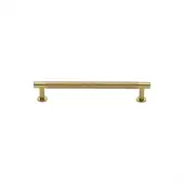 V4462 96-PB Heritage Brass Cabinet Pull Partial Knurled Design with 16mm Rose 96mm ctc Polished Brass finish