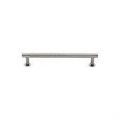 V4462 96-PNF Heritage Brass Cabinet Pull Partial Knurled Design with 16mm Rose 96mm ctc Polished Nickel finish