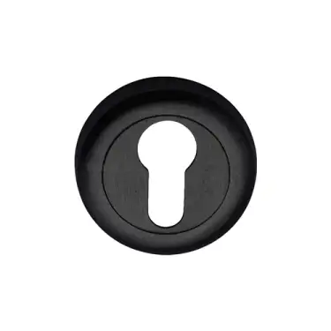 Click Here To Enlarge This Photo Of V6724-BKMT Heritage Brass Euro Profile Cylinder Escutcheon Matt Black Finish