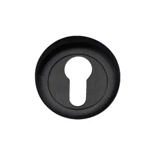 V6724-BKMT Heritage Brass Euro Profile Cylinder Escutcheon Matt Black Finish