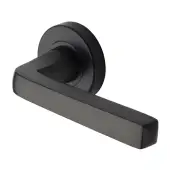 V8300-MB Heritage Brass Alessa Door Handle on Round Rose Matt Bronze finish