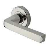V8300-PNF Heritage Brass Alessa Door Handle on Round Rose Polished Nickel finish