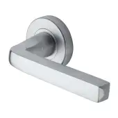 V8300-SC Heritage Brass Alessa Door Handle on Round Rose Satin Chrome finish