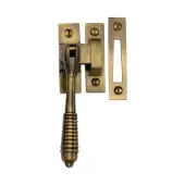 V894 MP/HP-AT Heritage Brass Mortice & Hook Plate Casement Fastener Reeded Design Antique Brass finish