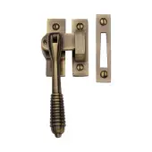 V894L MP/HP-AT Heritage Brass Lockable Mortice & Hook Plate Casement Fastener Reeded Design Antique Brass finish