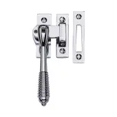 V894L MP/HP-PC Heritage Brass Lockable Mortice & Hook Plate Casement Fastener Reeded Design Polished Chrome finish