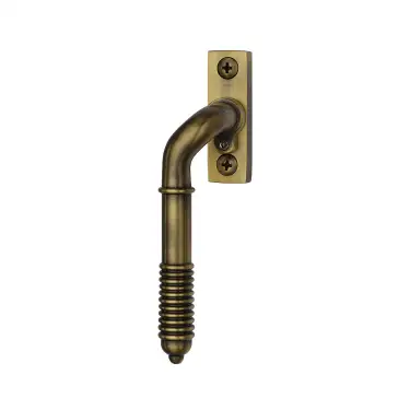 Click Here To Enlarge This Photo Of V895L LH-AT Heritage Brass Lockable Espagnolette Left Handed Reeded Design Antique Brass finish