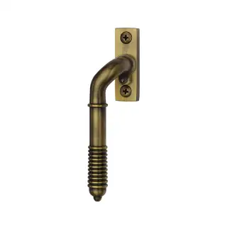 V895L LH-AT Heritage Brass Lockable Espagnolette Left Handed Reeded Design Antique Brass finish
