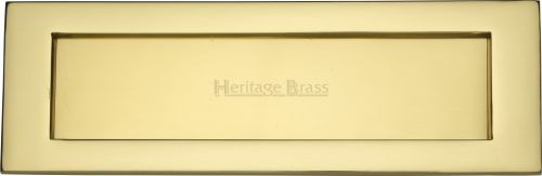 Click Here To Enlarge This Photo Of V850 305-PB Heritage Brass Letterplate 12" x 4" Polished Brass Finish