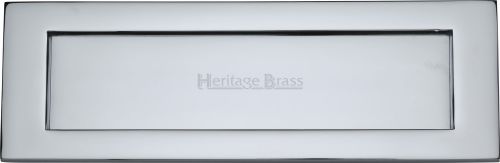 Click Here To Enlarge This Photo Of V850 305-PC Heritage Brass Letterplate 12" x 4" Polished Chrome Finish