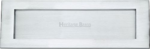 Click Here To Enlarge This Photo Of V850 305-SC Heritage Brass Letterplate 12" x 4" Satin Chrome Finish