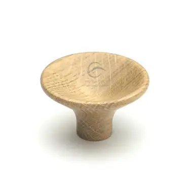 Click Here To Enlarge This Photo Of W4491-38-OAK M.Marcus Wooden Cabinet Knob Trumpet Design 38mm Oak Finish