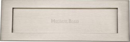 Click Here To Enlarge This Photo Of V850 305-SN Heritage Brass Letterplate 12" x 4" Satin Nickel Finish