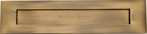 Click Here To Enlarge This Photo Of V850 330-AT Heritage Brass Letterplate 13" x 3" Antique Brass Finish