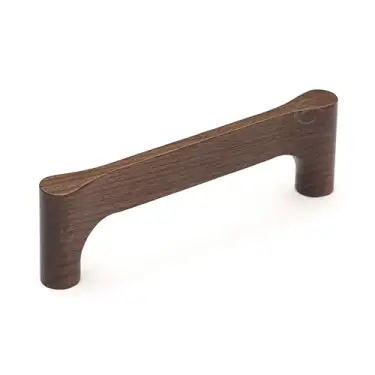 Click Here To Enlarge This Photo Of W7827-128-WAL M.Marcus Wooden Cabinet Pull Handle Gio Design 128mm Walnut Finish