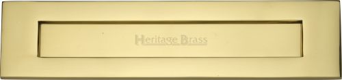 Click Here To Enlarge This Photo Of V850 330-PB Heritage Brass Letterplate 13" x 3" Polished Brass Finish