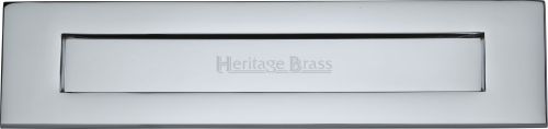 Click Here To Enlarge This Photo Of V850 330-PC Heritage Brass Letterplate 13" x 3" Polished Chrome Finish