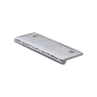 HAMEP100 38-PC Heritage Brass Hammered EP Edge Pull Cabinet Handle 100mm Polished Chrome finish