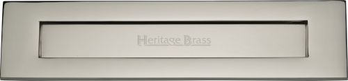 Click Here To Enlarge This Photo Of V850 330-PNF Heritage Brass Letterplate 13" x 3" Polished Nickel Finish
