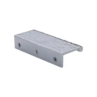 HAMEPR100 40-PC Heritage Brass Hammered EPR Edge Pull Cabinet Handle 100mm Polished Chrome finish