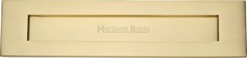 Click Here To Enlarge This Photo Of V850 330-SB Heritage Brass Letterplate 13" x 3" Satin Brass Finish