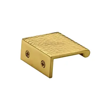 Click Here To Enlarge This Photo Of HAMEPR50 40-PB Heritage Brass Hammered EPR Edge Pull Cabinet Handle 50mm Polished Brass finish