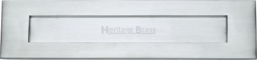 Click Here To Enlarge This Photo Of V850 330-SC Heritage Brass Letterplate 13" x 3" Satin Chrome Finish