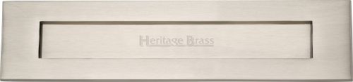 Click Here To Enlarge This Photo Of V850 330-SN Heritage Brass Letterplate 13" x 3" Satin Nickel Finish