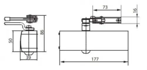 Click Here To Enlarge This Photo Of GEZE TS1500 Power Size 3/4 Overhead Door Closer (Complete with Arm & PA Bracket)