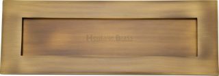 V850 356-AT Heritage Brass Letterplate 14" x 4 ½" Antique Brass Finish